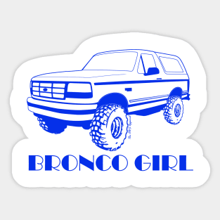 Bronco Girl 1992-1996 Dark Blue Print Sticker